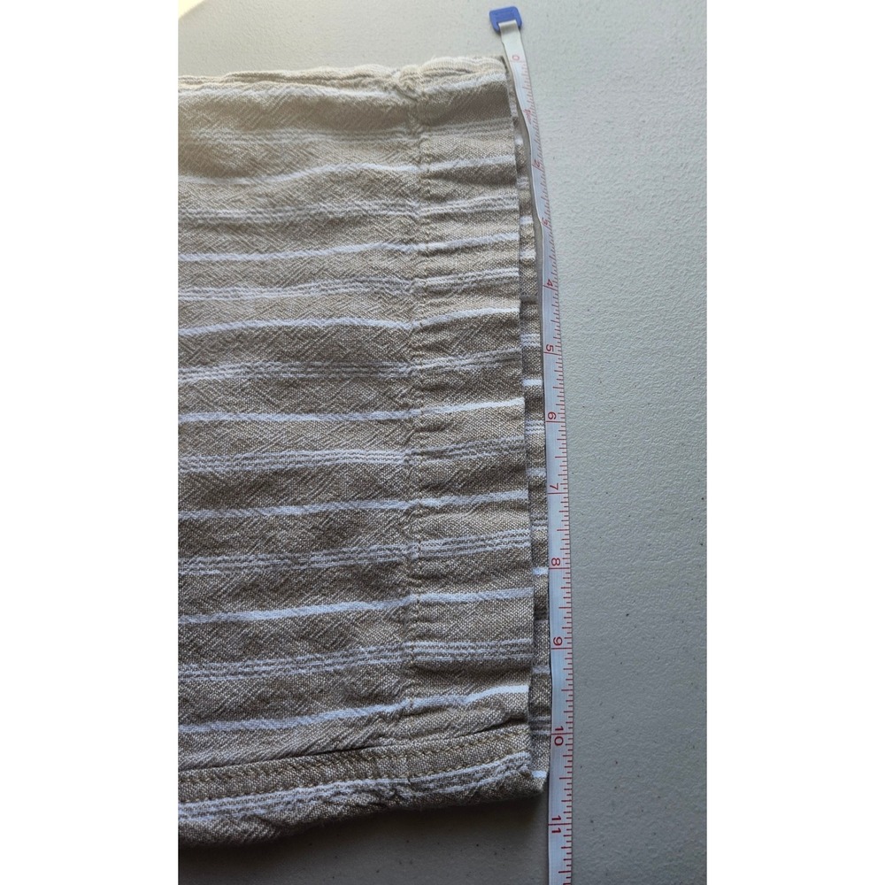 Briggs New York Womens Linen Blend Pull-On Wide Leg Pants Beige Striped Large - Picture 9 of 9